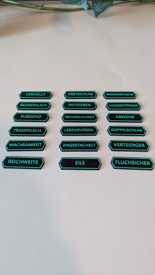 Keyword Counter (DE) - 18er Set Fähigkeitsmarker, kompatibel mit MTG