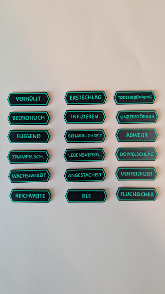Keyword Counter (DE) - 18er Set Fähigkeitsmarker, kompatibel mit MTG